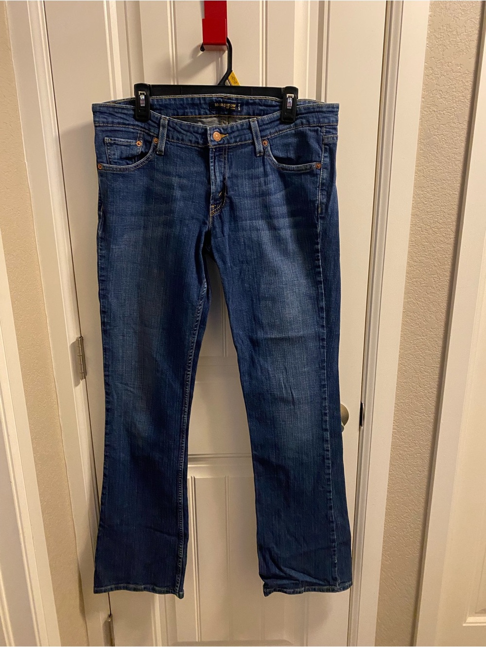 Vintage Levis Jeans 524 Too Superlow 13 Long Stretch Boot Cut Blue Denim Bootcut